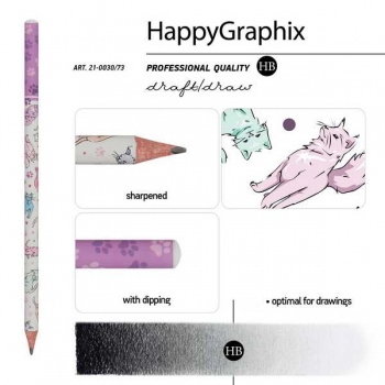 Ручка шариковая Bruno Visconti  HappyWrite0.5мм+карандашHappyGraphix Коты  НАБОР арт.20-0215/64-21-0030/73 Ручка шариковая Bruno Visconti  HappyWrite0.5мм+карандашHappyGraphix Коты  НАБОР арт.20-0215/64-21-0030/73
