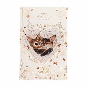 Блокнот А5 80л. престиж LOVE ME.КОТИКИ ПРИНОСЯТ СЧАСТЬЕ, клетка, тв. обл., матовая  ламинация арт.3-80-072/46