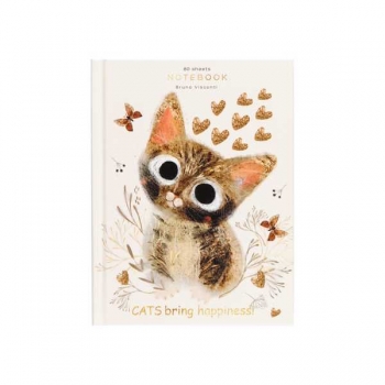 Блокнот А6 80л. престиж LOVE ME.МИЛЫЙ КОТИК, клетка, тв. обл., матовая ламинация арт.3-80-005/47