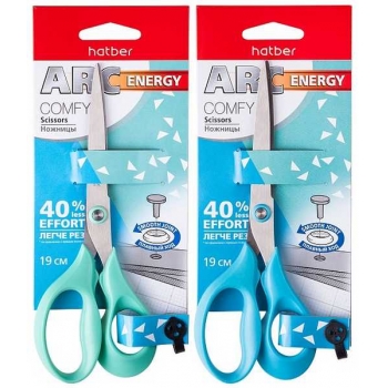 Ножницы Hatber COMFY, 19см, в картонном блистере с е/п арт.SC_061322 Ножницы Hatber COMFY, 19см, в картонном блистере с е/п арт.SC_061322