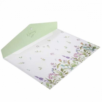 Папка-конверт А4 на кнопке Hatber NATURAL FLOWERS, текстура с печатью арт.AKk4_33479