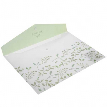 Папка-конверт А4 на кнопке Hatber NATURAL LEAVES, текстура с печатью арт.AKk4_33480