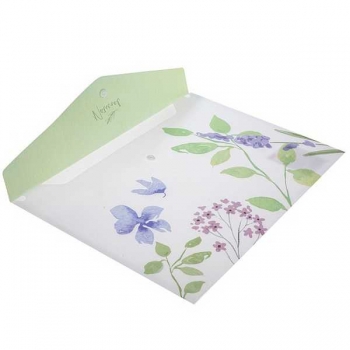 Папка-конверт А4 на кнопке Hatber NATURAL BLUE FLOWERS , текстура с печатью арт.AKk4_33478