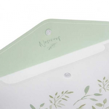 Папка-конверт А5 на кнопке Hatber NATURAL LEAVES, текстура с печатью арт.AKk_33480