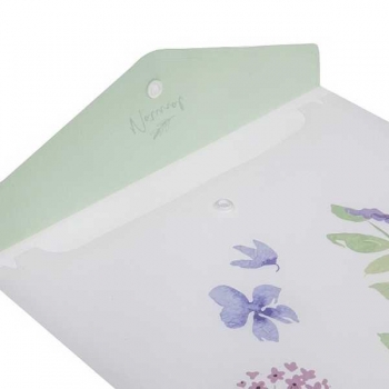 Папка-конверт А5 на кнопке Hatber NATURAL BLUE FLOWERS , текстура с печатью арт.AKk_33478