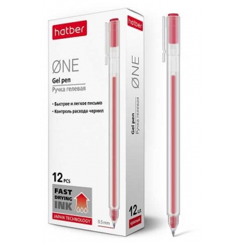 Ручка гелевая Hatber One, 0.5мм, красная арт.GP_058630 Ручка гелевая Hatber One, 0.5мм, красная арт.GP_058630