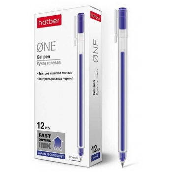 Ручка гелевая Hatber One, 0.5мм, синяя арт.GP_058627