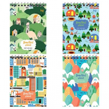 Блокнот А6 60л на гребне BG Паттерн. Прекрасный вид в клетку арт.Б6гр60 58713