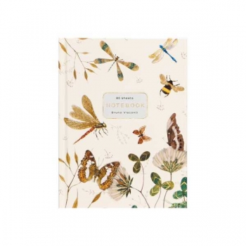 Блокнот А6 80л. престиж БАБОЧКИ.СТРЕКОЗЫ, клетка, тв. обл., матовая ламинация арт.3-80-005/48