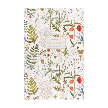 Блокнот А5 80л. престиж FLORA.ЛУГОВЫЕ ТРАВЫ, клетка, тв. обл., матовая  ламинация арт.3-80-072/45