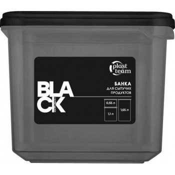Банка для сыпучих продуктов Plast Team BLACK прямоугольная, 0,55л арт.PT1706 10 621 Банка для сыпучих продуктов Plast Team BLACK прямоугольная, 0,55л арт.PT1706 10 621