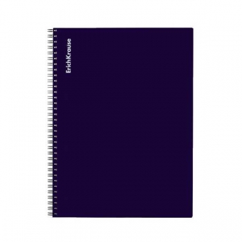 Тетрадь А4 80л в клетку на спирали ErichKrause Reef, пластиковая обложка, индиго арт.63644