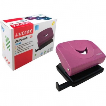 Дырокол (20 л) deVENTE Trend пластик, в карт. кор., брусничный арт. 4020508 Дырокол (20 л) deVENTE Trend пластик, в карт. кор., брусничный арт. 4020508