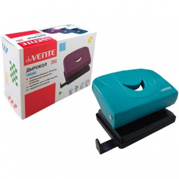 Дырокол (20 л) deVENTE Trend пластик, в карт. кор., изумрудно-бирюзовый арт. 4020506 Дырокол (20 л) deVENTE Trend пластик, в карт. кор., изумрудно-бирюзовый арт. 4020506