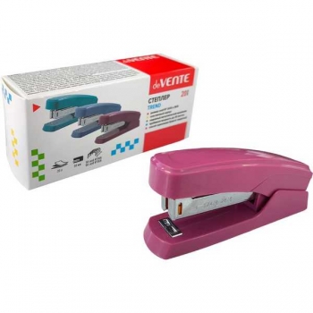Степлер 24/6, 26/6 (20л) deVENTE Trend пластиковый, в картон. коробке, брусничный арт.4142510