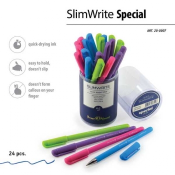 Ручка шариковая Bruno Visconti SlimWrite. SPECIAL, 0.5мм, синяя, корпус ассорти арт.20-0007 Ручка шариковая Bruno Visconti SlimWrite. SPECIAL, 0.5мм, синяя, корпус ассорти арт.20-0007