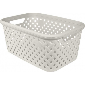 Корзина для хранения Plast Team Rattan с ручками 30л 51,4х33х23,4см молочный туман арт.PT4089 10 048