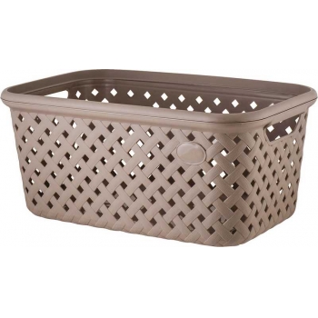 Корзина для хранения Plast Team Rattan с ручками 30л 51,4х33х23,4см шоколадный мокко арт.PT4089 10 015