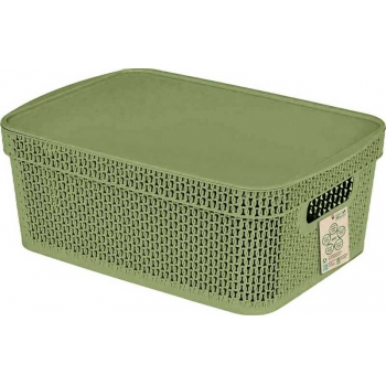 Корзина для хранения Keeplex Green Republic с крышкой 5л 28,1х18,5х13,9см полынь арт.KL4113 11 049