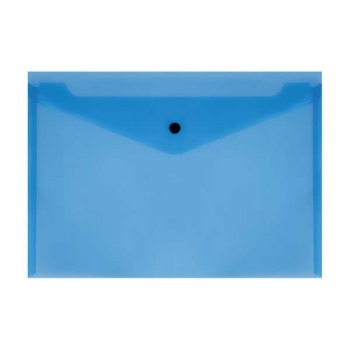 Папка-конверт А4 на кнопке СТАММ, 150мкм, прозрачная, синяя арт.ММ-32273 Папка-конверт А4 на кнопке СТАММ, 150мкм, прозрачная, синяя арт.ММ-32273
