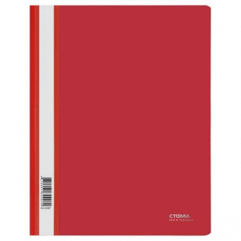 Папка-скоросшиватель A4 СТАММ, 180мкм, красная с прозр. верхом арт.ММ-30907