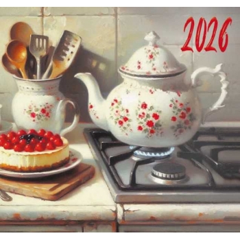 Календарь настенный МИНИ на 2026г.Чаепитие 9х16,5см на 1пружине(на магните) арт.25С43_Чаепитие