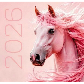 Календарь настенный МИНИ на 2026г.Розовая лошадь 9х16,5см на 1пружине(на магните) арт.25С43_Розовая лошадь