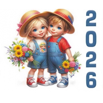 Календарь настенный МИНИ на 2026г.Дети 9х16,5см на 1пружине(на магните) арт.25С43_Дети