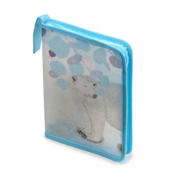 Папка д/тетр. А5 на молнии с трех сторон с окант. Bruno ViscontiБЕЛАЯ МЕДВЕДИЦА,пластик,с петлей,2 вида  арт.14-031