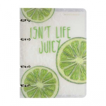 Тетрадь А5 80л на кольцах Bruno Visconti FRESH  FRUITY. ЛАЙМ, пластиковая обложка,со сменным блоком арт.7-80-633/08