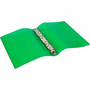 Папка А5 на 4 кольцах 25мм deVENTE ПВХ 500 мкм, для бумажных блоков, песок, тонированная зеленая арт.3081505