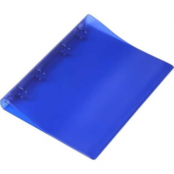 Папка А5 на 4 кольцах 25мм deVENTE ПВХ 500 мкм, для бумажных блоков, песок, тонированная синяя арт.3081506