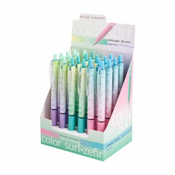 Ручка шариковая автоматическая Bruno Visconti СOLORSURF.ZEFIR, 0.5мм,масл.чернила,корпус асссорти,синяя арт.20-0407/51
