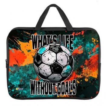 Папка А4 с ручками, на молнии, 350х265х45мм, ткань арт.ПМД 2-20 Футбол гранж