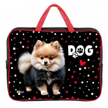 Папка А4 с ручками, на молнии, ткань, с широкой боковиной 350х265х80мм  арт.ПМД 4-20 Стильный шпиц