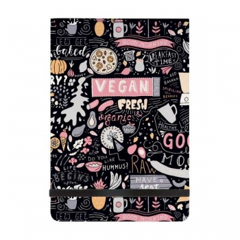 Записная книжка А5 100л на резинке Bruno Visconti MEGAPOLIS JOURNAL.VEGAN.АРОМАТНЫЙ КОФЕ в клетку арт.3-475/10