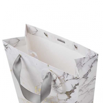 Пакет подарочный 26х32,4х13см бумажный Bruno Visconti CARRARA.WHITE,210 г/м2,фольгир.,матовая ламинация арт.2-852/01