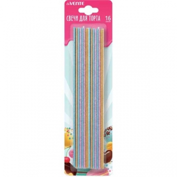 Набор свечей для торта deVENTE Glitter 16 разноцв. свечек с блестками, в карт. блист арт.9060001 Набор свечей для торта deVENTE Glitter 16 разноцв. свечек с блестками, в карт. блист арт.9060001