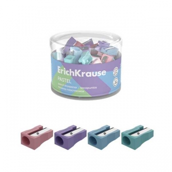 Точилка пластиковая ErichKrause на одно отверстие EasySharp Pastel, ассорти арт.63782