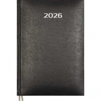 Ежедневник 2026 А5 Attomex Lancaster 145*205 мм, 336 стр, бел. бум., перф-я, тв. обл., ЧЕРНЫЙ арт.2332653