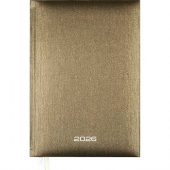 Ежедневник 2026 А5 Attomex Regent 145*205 мм, 336 стр, бел. бум., тв. обл., КОРИЧНЕВЫЙ метализир. арт.2332645