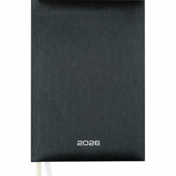 Ежедневник 2026 А5 Attomex Regent 145*205 мм, 336 стр, бел. бум, тв. обл., ЧЕРНЫЙ металлизир. арт.2332643