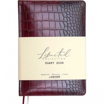 Ежедневник 2026 А5 deVENTE Belcanto 145*205 мм, 336 стр, крем. бумага, перф., тв.обл., БОРДОВЫЙ арт.2232661