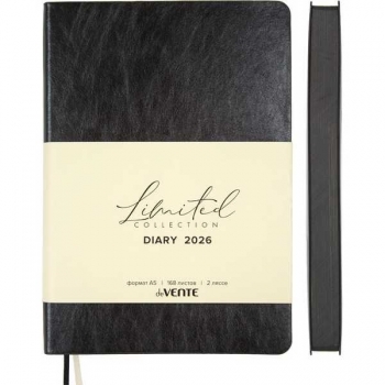 Ежедневник 2026 А5 deVENTE Orto 145*205 мм, 336 стр, бел. бум., перф, мягкая съемная обл., ЧЕРНЫЙ арт.2232644