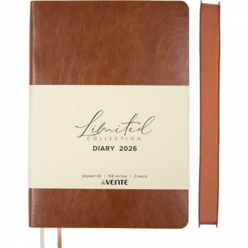 Ежедневник 2026 А5 deVENTE Orto 145*205 мм, 336 стр, бел. бум., перф, мягкая съем. обл., СВЕТЛО-КОРИЧНЕВЫЙ арт.2232646