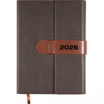 Ежедневник 2026 А5 deVENTE Tudor 145*205 мм, 336 стр, крем. бум., перф-я, тв. обл., КОРИЧНЕВЫЙ арт.2232631