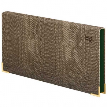 Еженедельник карманный 93*171мм, недатир. BG Python.Dark khaki, 128 стр., линейка, экокожа, цветной срез арт.Wu_62164