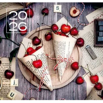 Календарь настенный МИНИ на 2026г.Вишни 9х16,5см на 1пружине(на магните) арт.25С43_Вишни