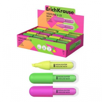 Маркер-выделитель ErichKrause V-23 Neon, цвет ассорти арт.63552 Маркер-выделитель ErichKrause V-23 Neon, цвет ассорти арт.63552