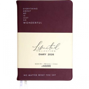 Ежедневник 2026 А5 deVENTE Jane 145*205 мм, 336 стр, крем. бум., перф-я, тв. обл., БОРДОВЫЙ  арт.2332605